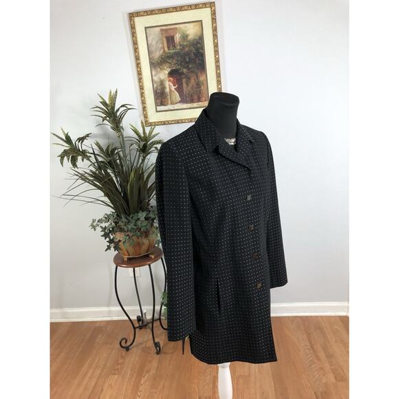 Dress Barn Woman Jacket Coat Black & White 6 Pockets Long Sleeve Clueless Preppy - Picture 4 of 11